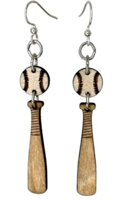 Baseball Bat Earrings