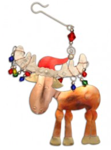 Santa Murphy Moose Ornament