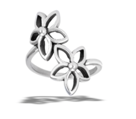 Stainless Steel Dancing Flowers Ring