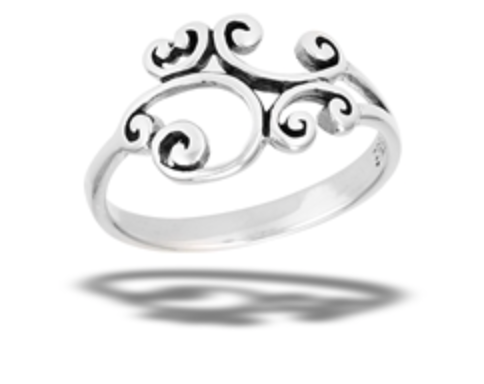 Sterling Silver Abstract Swirly Ring