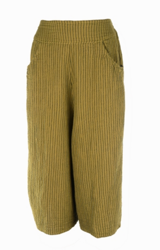 Striped Thai Cotton Gaucho Pants