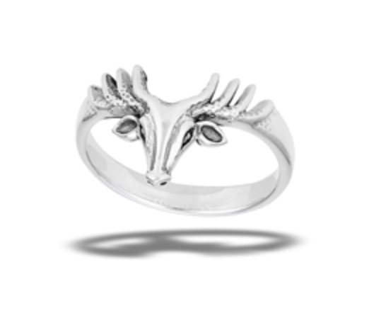 Sterling Silver Eight Point Buck Deer Ring