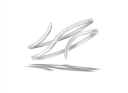 Sterling Silver High Polish Adjustable Modern Lines Ring