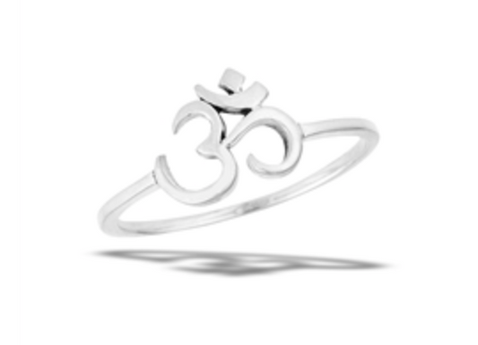 Sterling Silver High Polish OM Ring