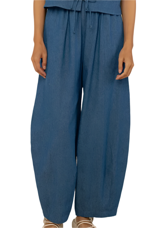 Sleevless Denim Button Front Jumpsuit
