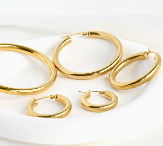 PVD 18k Gold Hoops