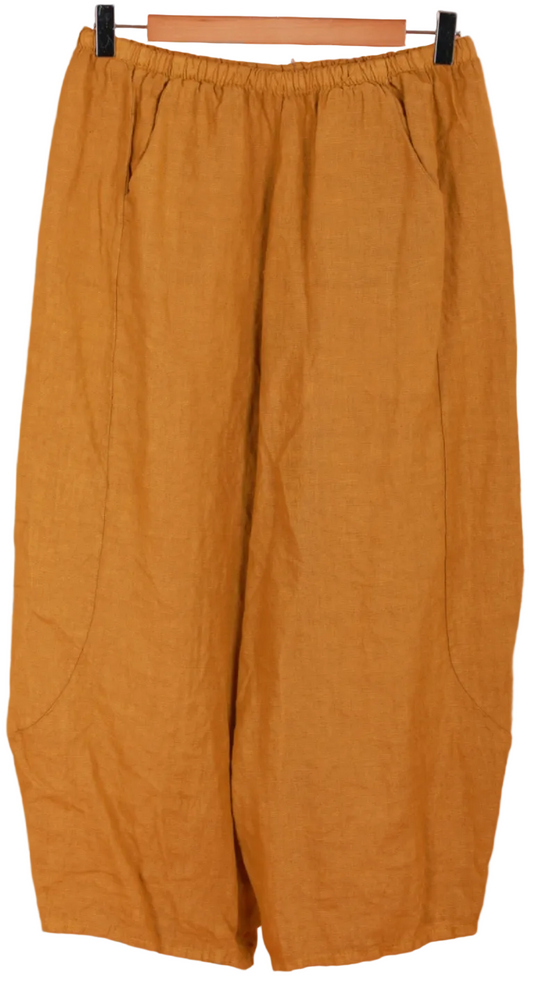 linen barrel pants