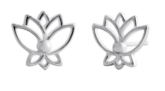 Cutout Lotus Silver Studs