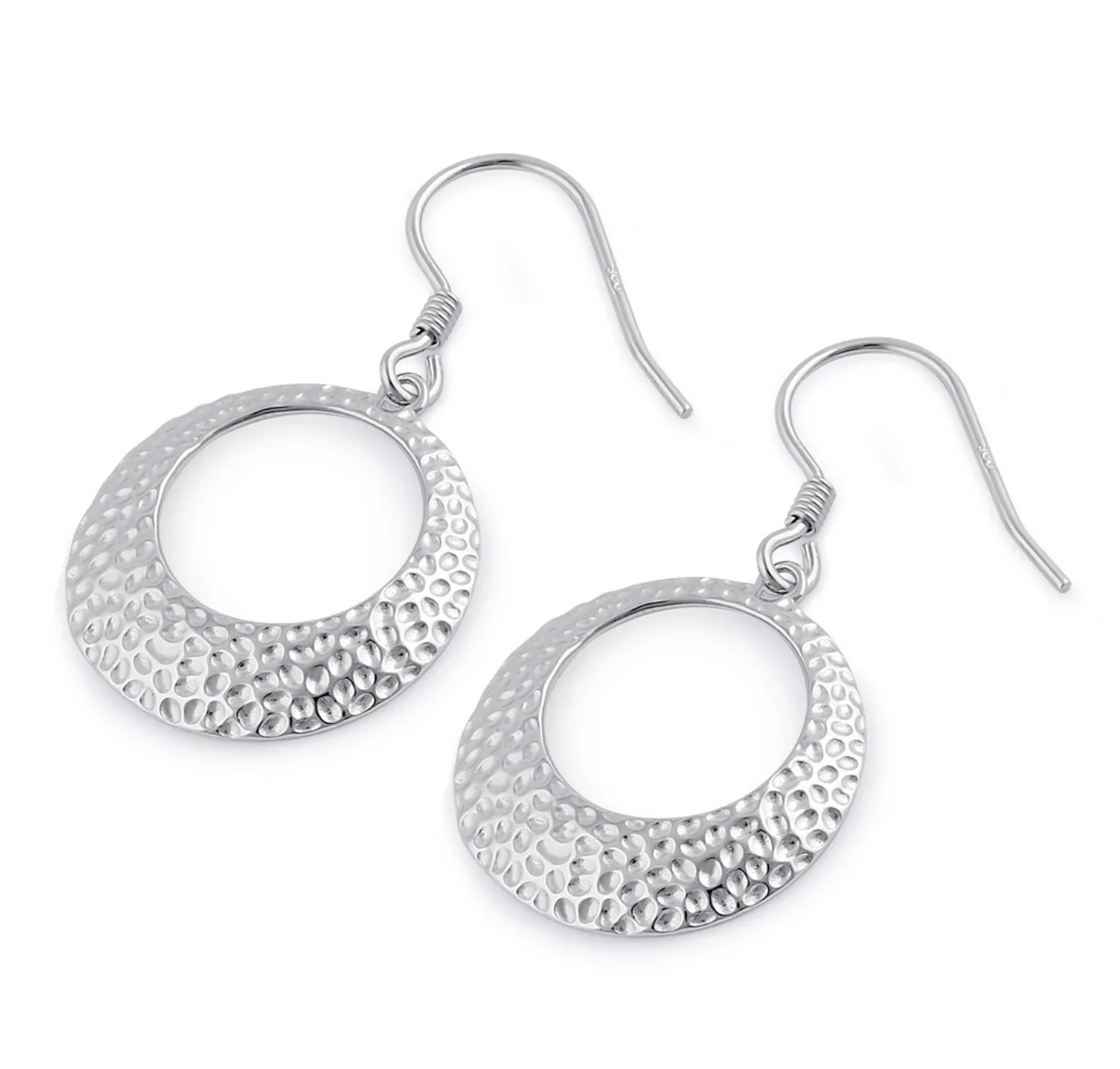 Hand Hammer Circle Earrigns