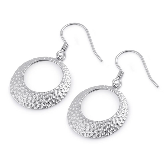 Hand Hammer Circle Earrigns