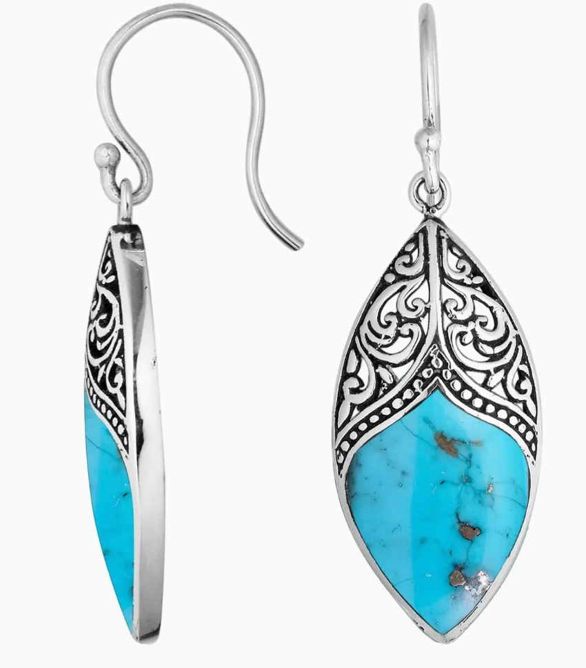 Sterling Silver Marquise Drop Earrings