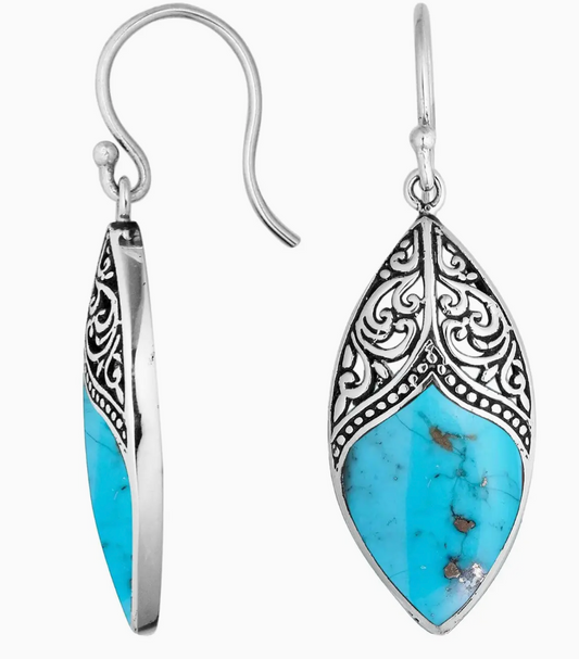 Sterling Silver Marquise Drop Earrings