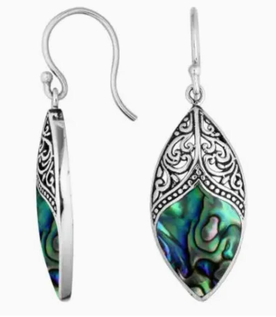 Sterling Silver Marquise Drop Earrings