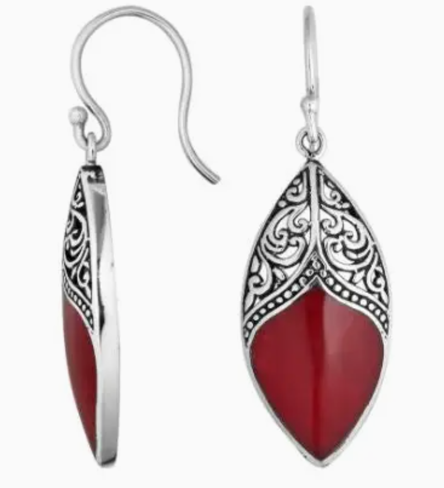 Sterling Silver Marquise Drop Earrings