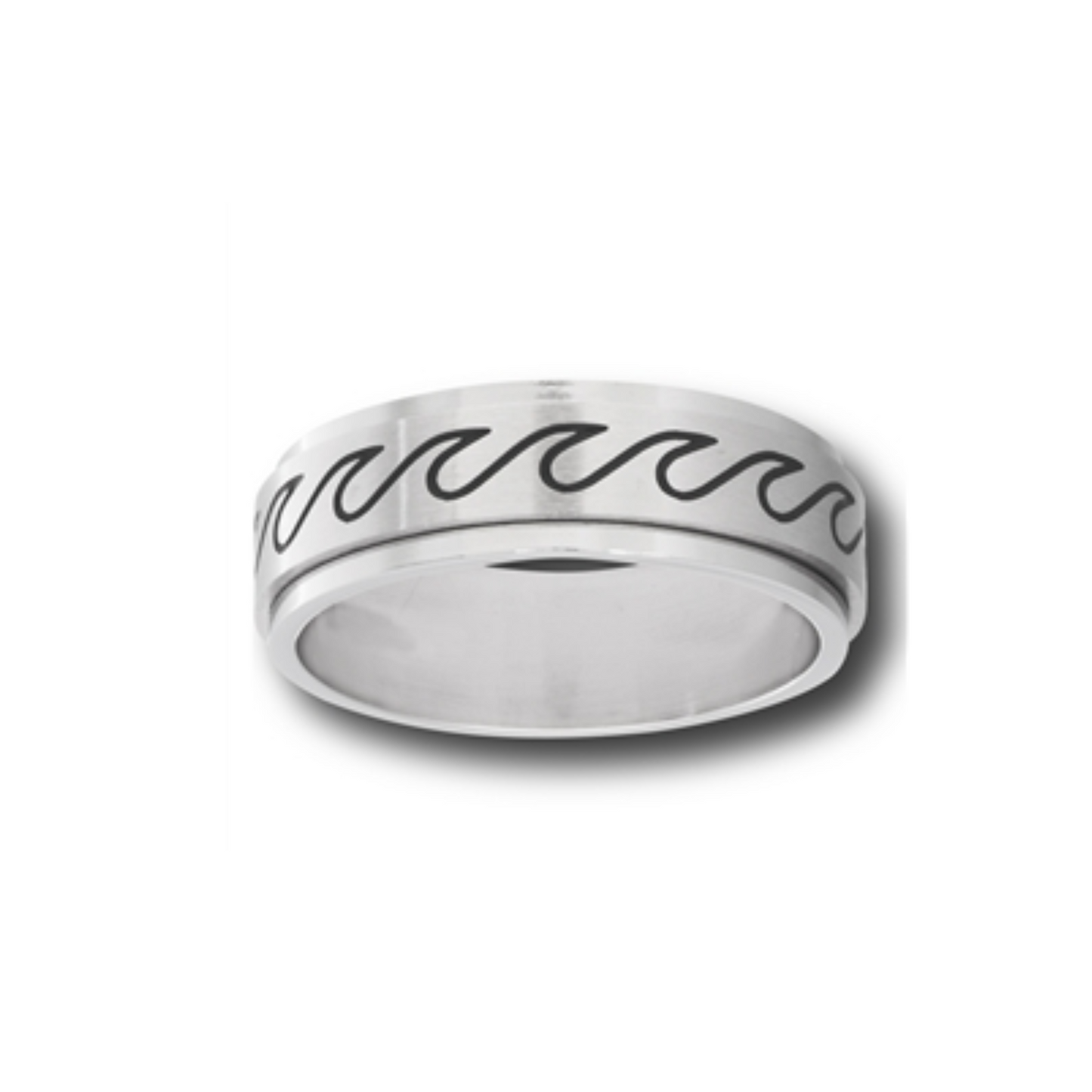Stainless Steel Wave Spinning Ring