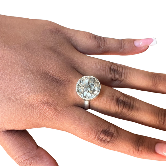Pyrite Stone Silver Ring