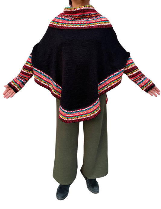 Poncho with sleeves Alpaca