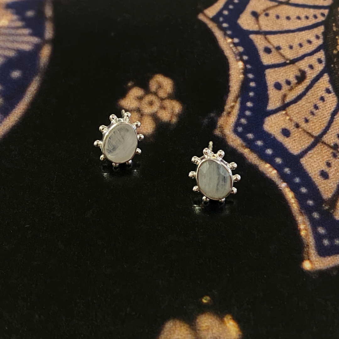 Moon Stone or Labradorite Stud Earrings