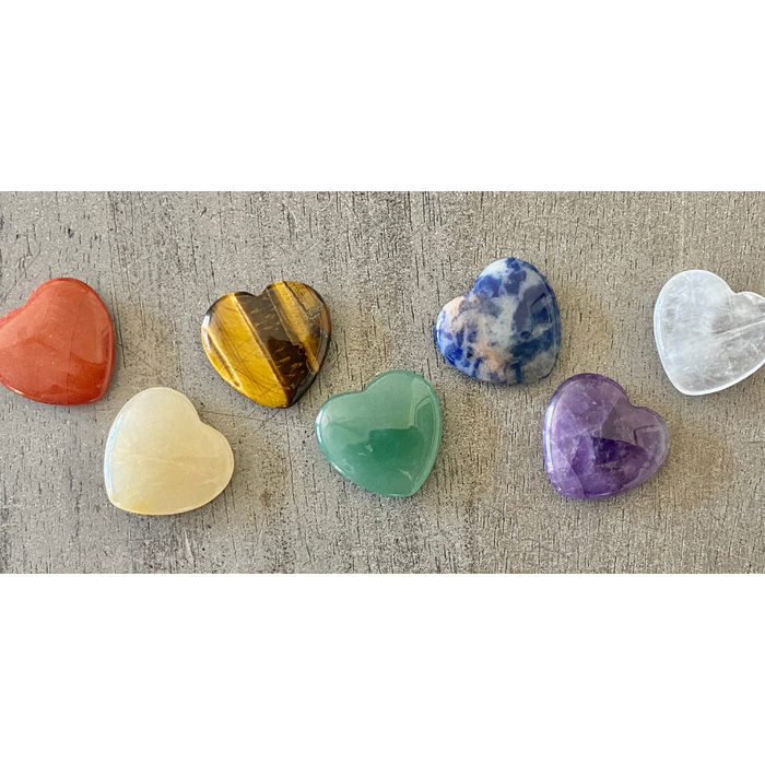 Chakra Stone Crystal Mini Hearts