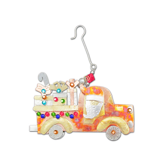 Pickup Santa Ornament