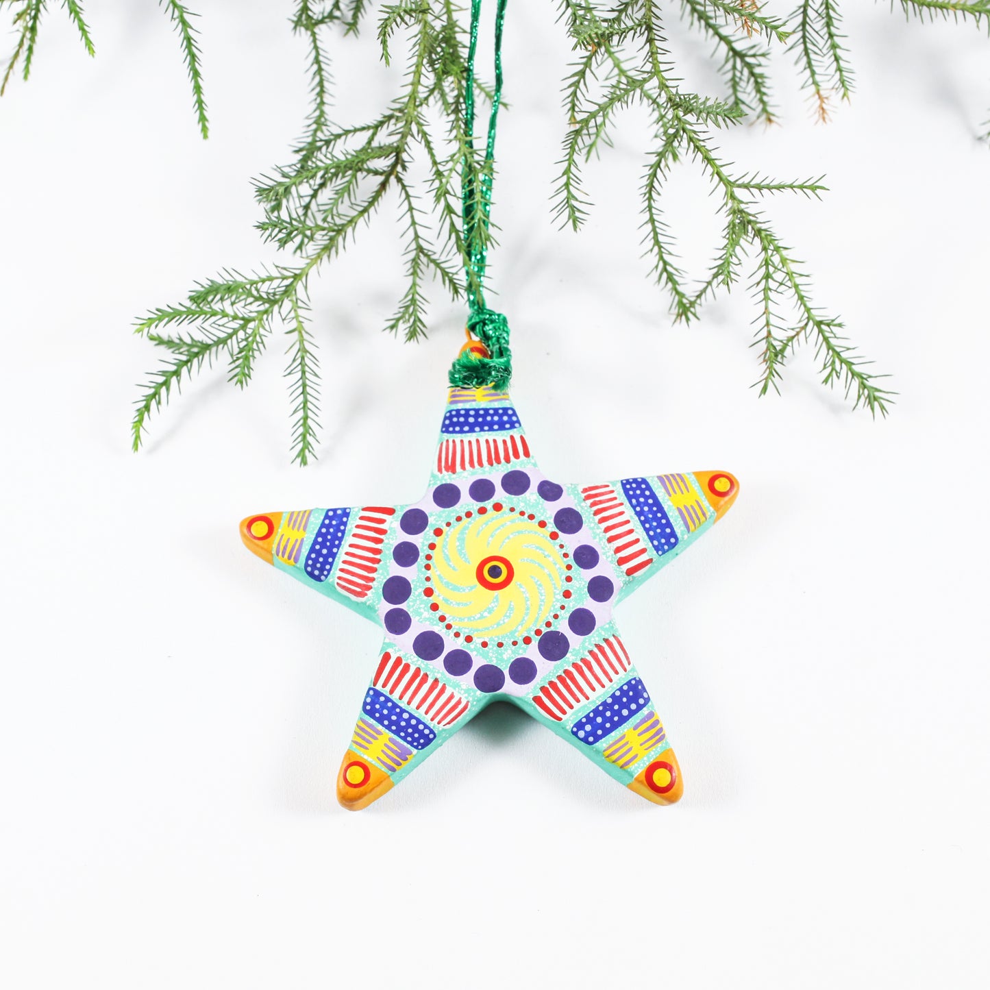 Ceramic Star Assorted Color Ornament