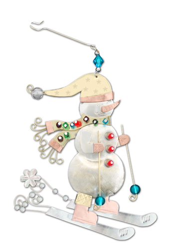 Frosty Skier Ornament