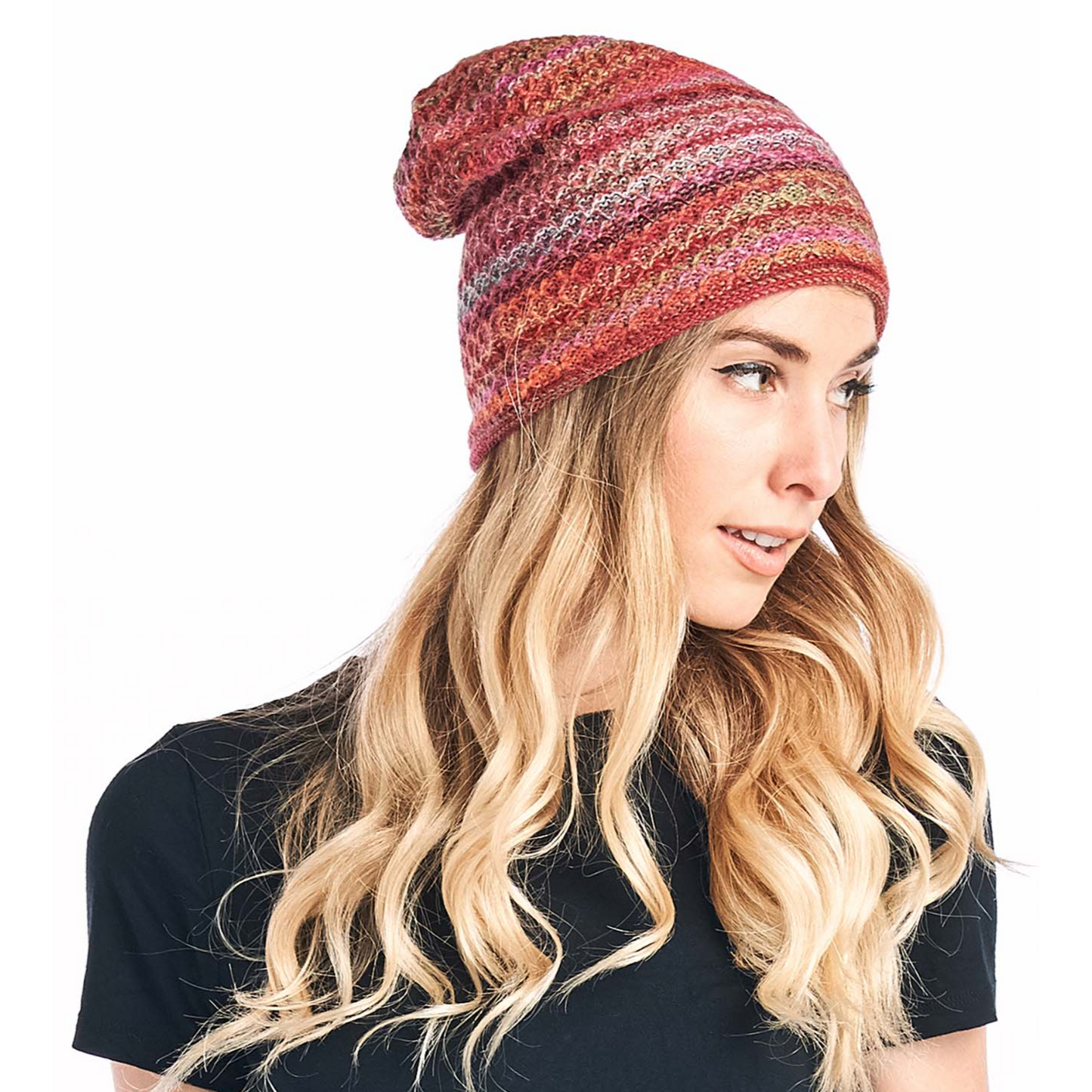 Alpaca Printed Beanie - Saffron