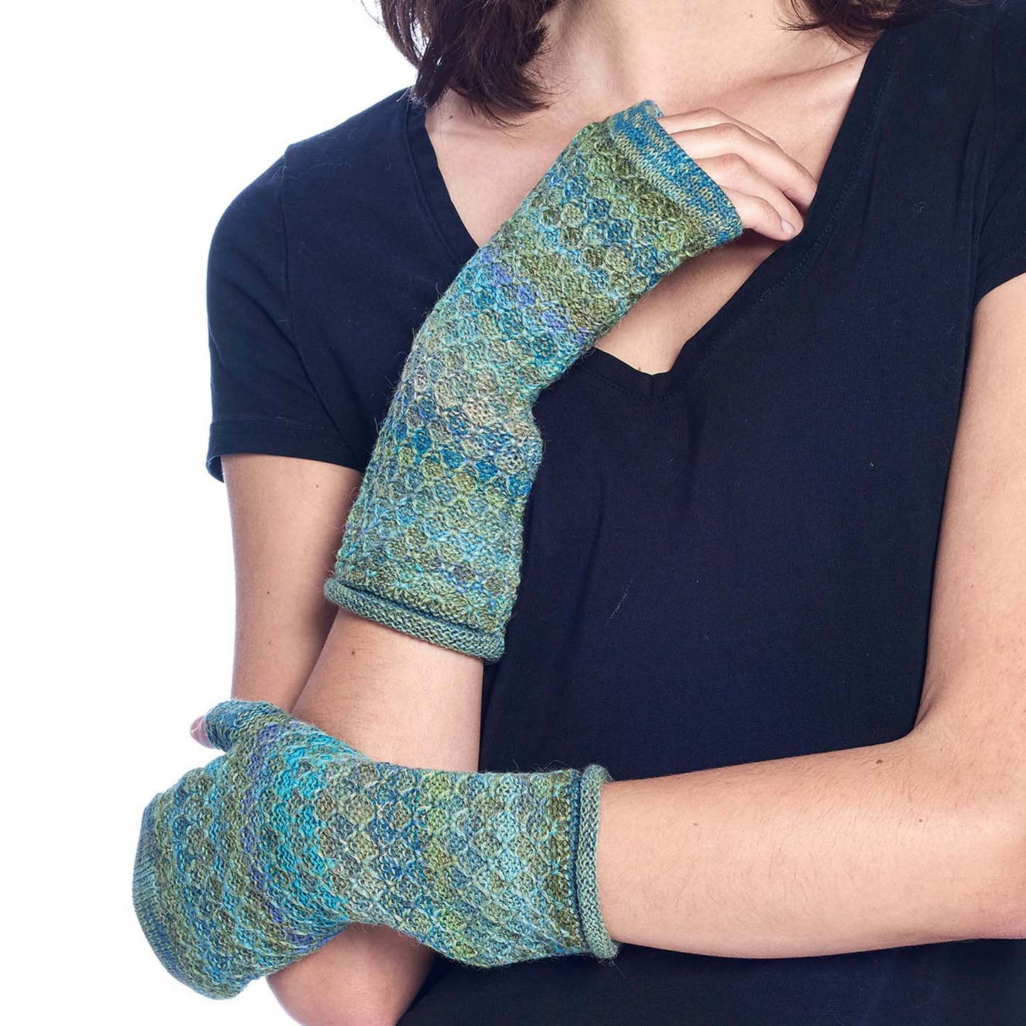 Alpaca Printed Gloves - Seaweed