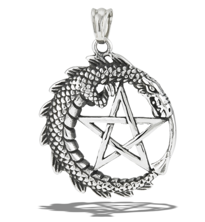 Stainless steel Dragon Pentagram Pendent