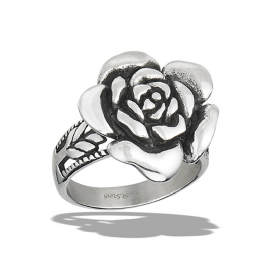 stainless steel classic rose ring