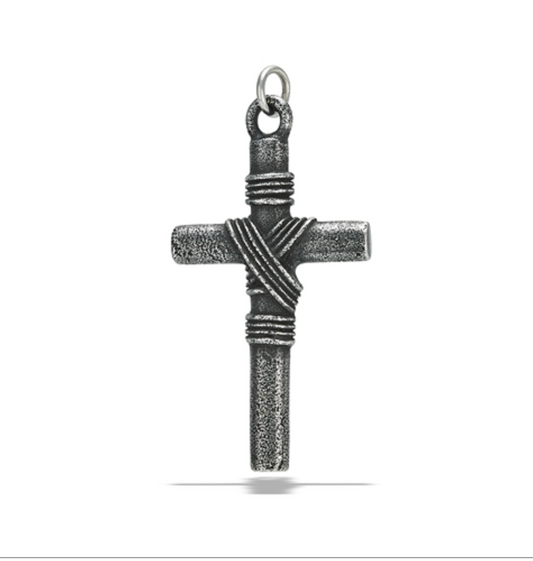 Stainless Steel Rope Wraped Cross Pendant