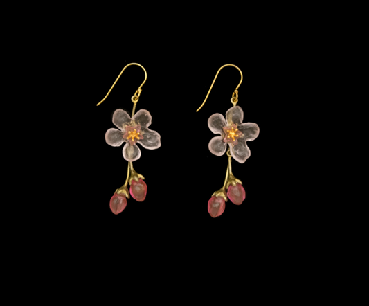 Peach Blossom Flower Earrings