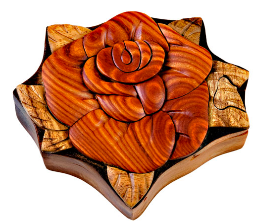 Rose Wooden Puzzle Box