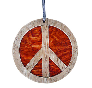 Peace Sign Wooden Ornament