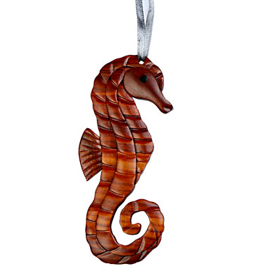 Sea Horse Wooden Ornament