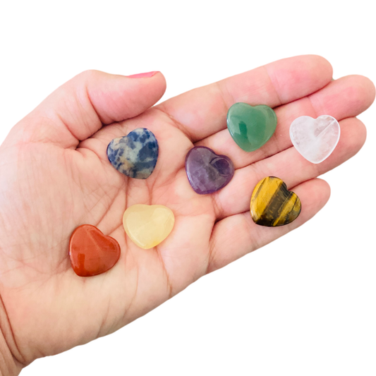 Chakra Stone Crystal Mini Hearts