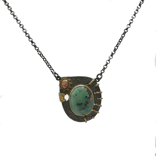 Handcrafted Persian Turquoise & Tourmaline Necklace