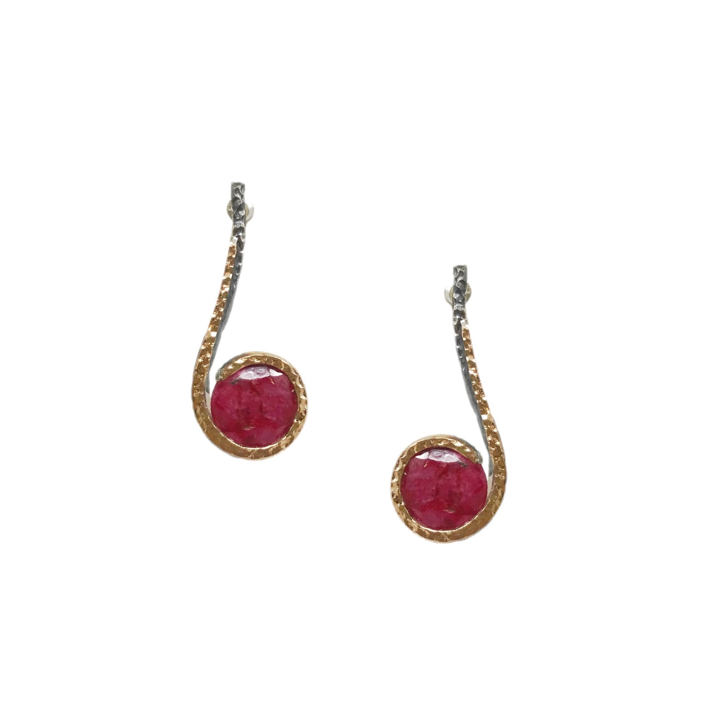Wrapped Red Ruby Earrings