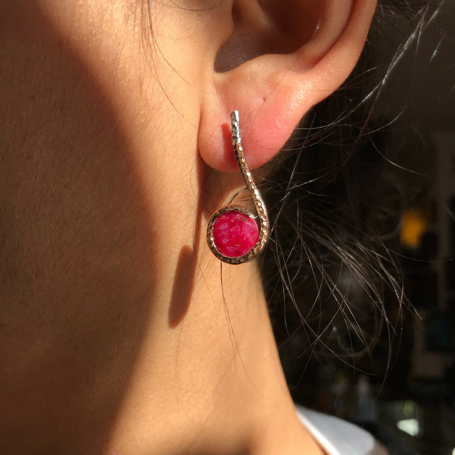 Wrapped Red Ruby Earrings