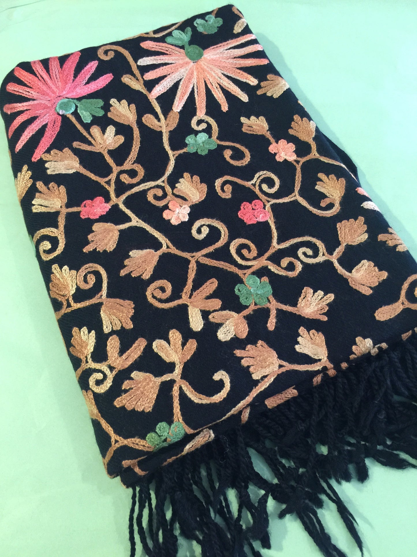 Kamal Embroidered Wool Stole Shawl