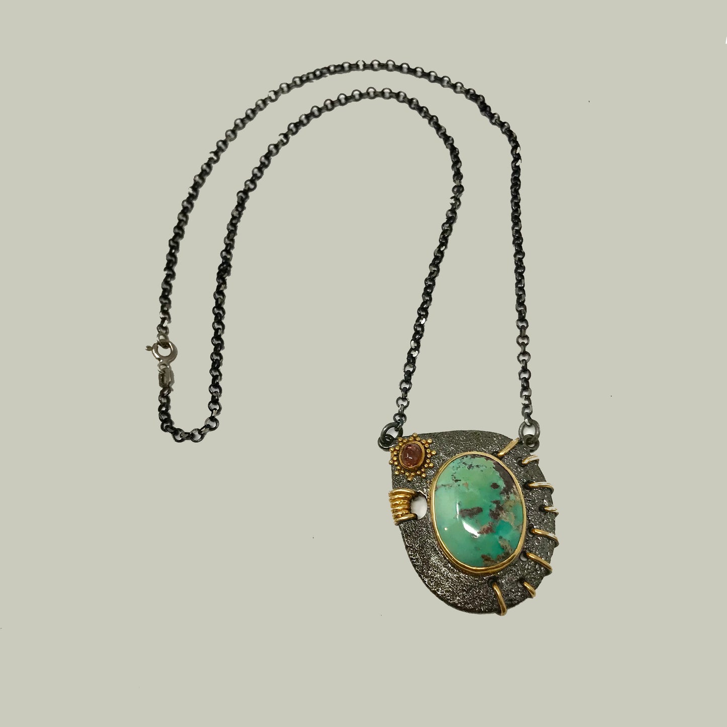 Handcrafted Persian Turquoise & Tourmaline Necklace